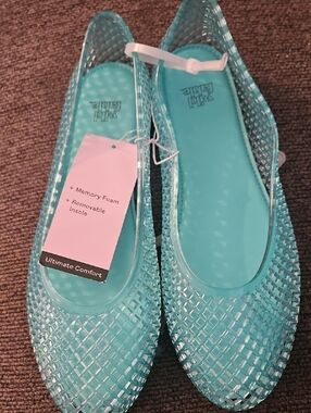 wild fable Teal Jelly Flats with Memory Foam Insole